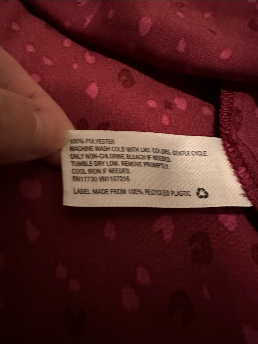Ingrid & Isabel Burgundy Ruffle V-Neck Maternity Blouse - Picture 3 of 4